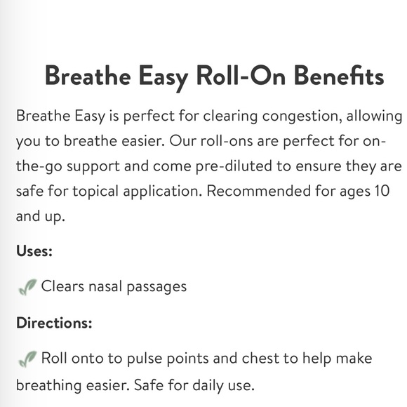 Simply Earth Breathe Easy Essential Oil Blend Roll On - Picture 2 of 5